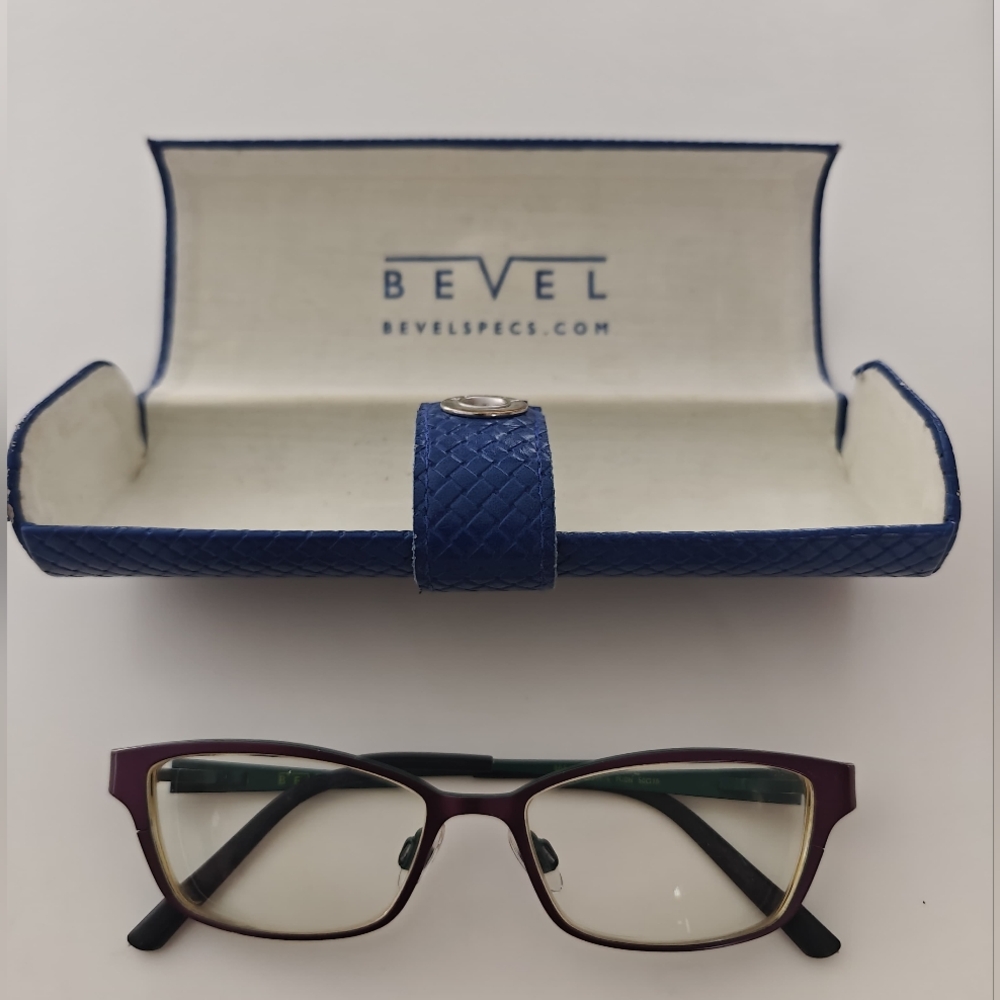 Bevel Mashie titanium deep purple eyeglass frames